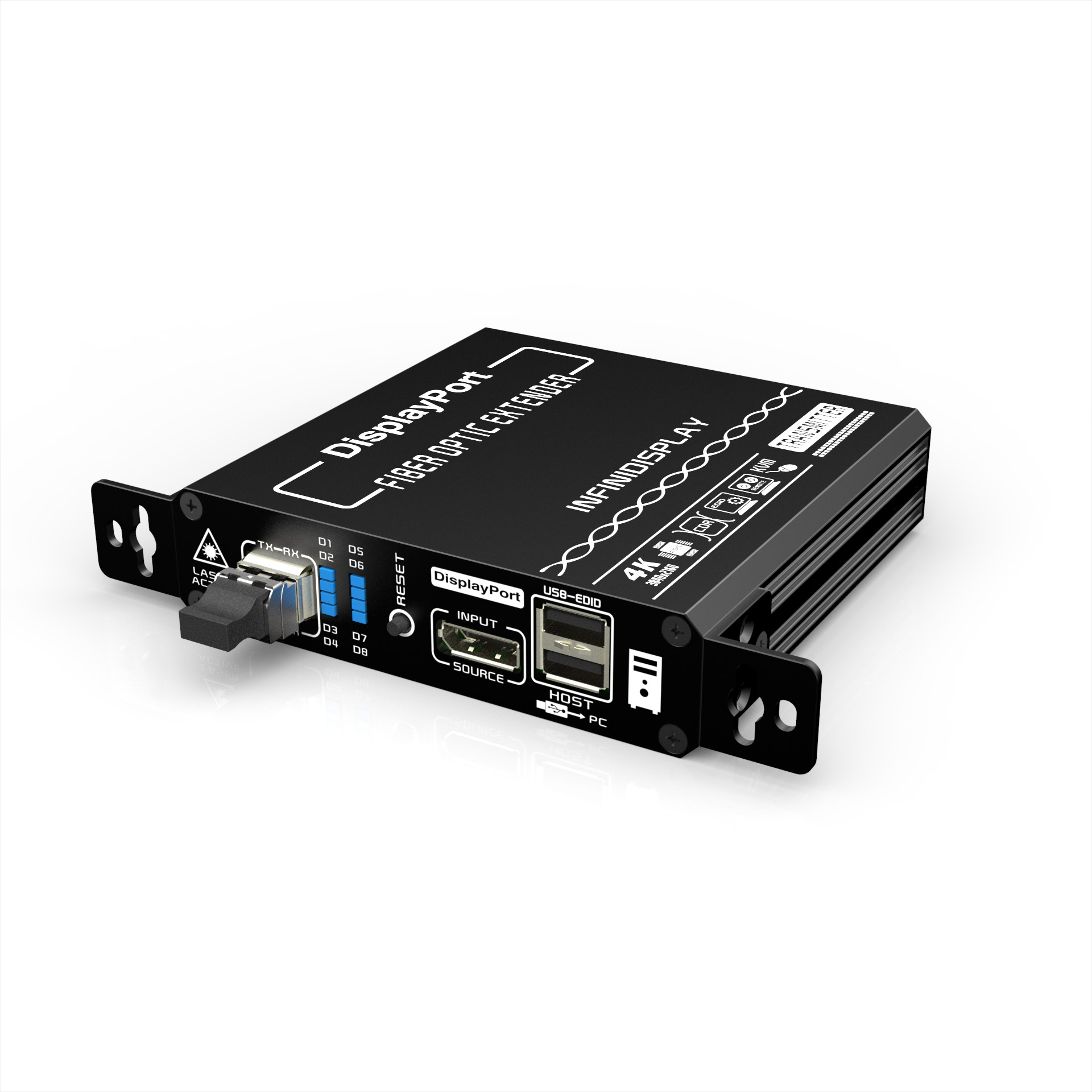 4K超高清DisplayPort KVM光纤延长器+双向音频(超长距离)