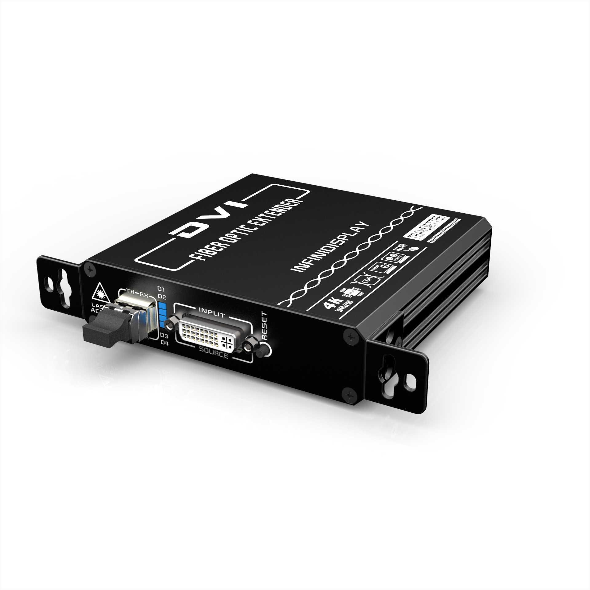 4K超高清DVI光纤延长器+正向音频(EDID透传)