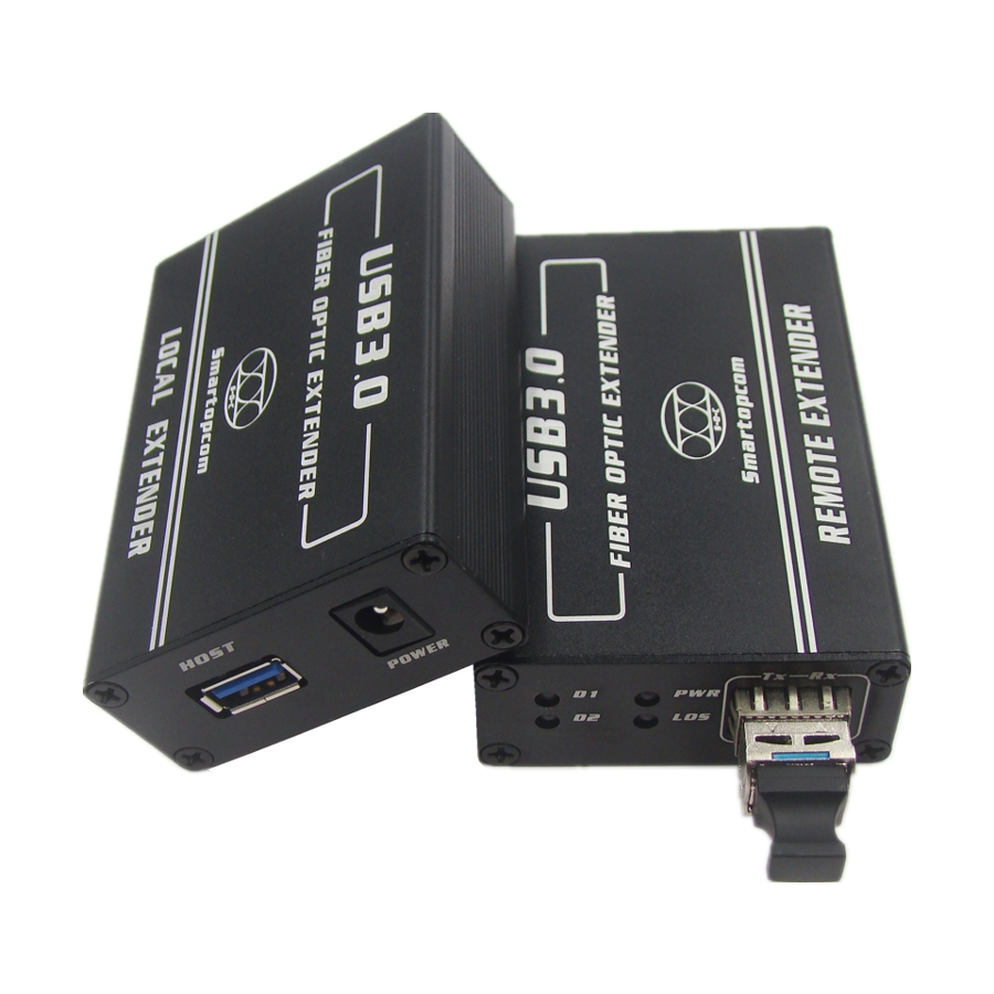 单端口USB3.0光纤延长器(工业级单模单纤300米)